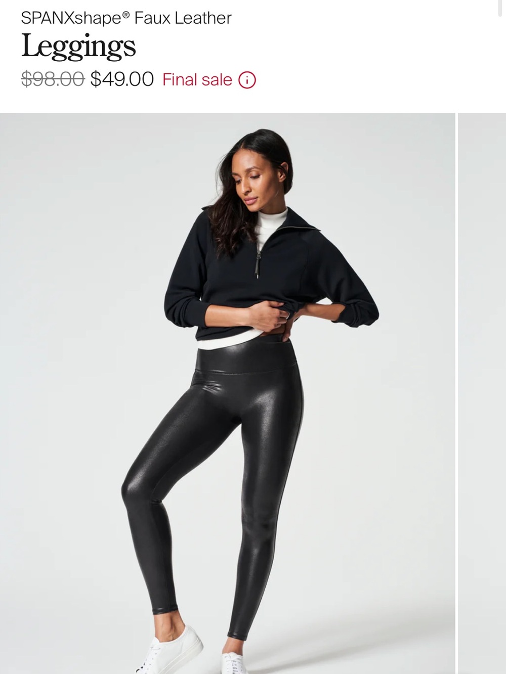 Spanx Faux Leather High-Waist Leggings - Black